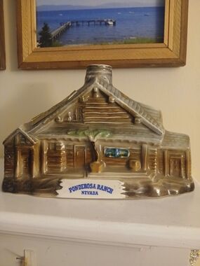 Vintage Jim Beam Whiskey Decanter bottle- Bonanza Ponderosa Ranch mid century